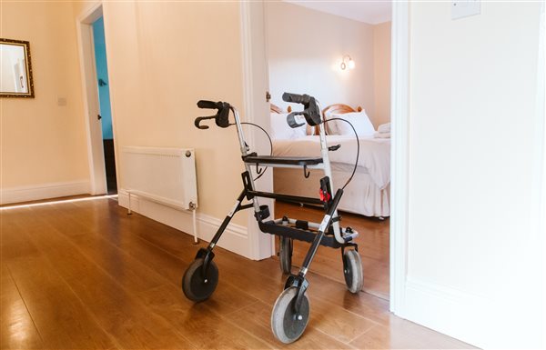 mobility aid in doorway